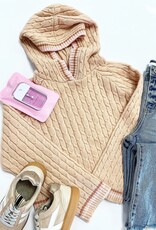 Heart and Arrow Kendra Hooded Sweater in Coral