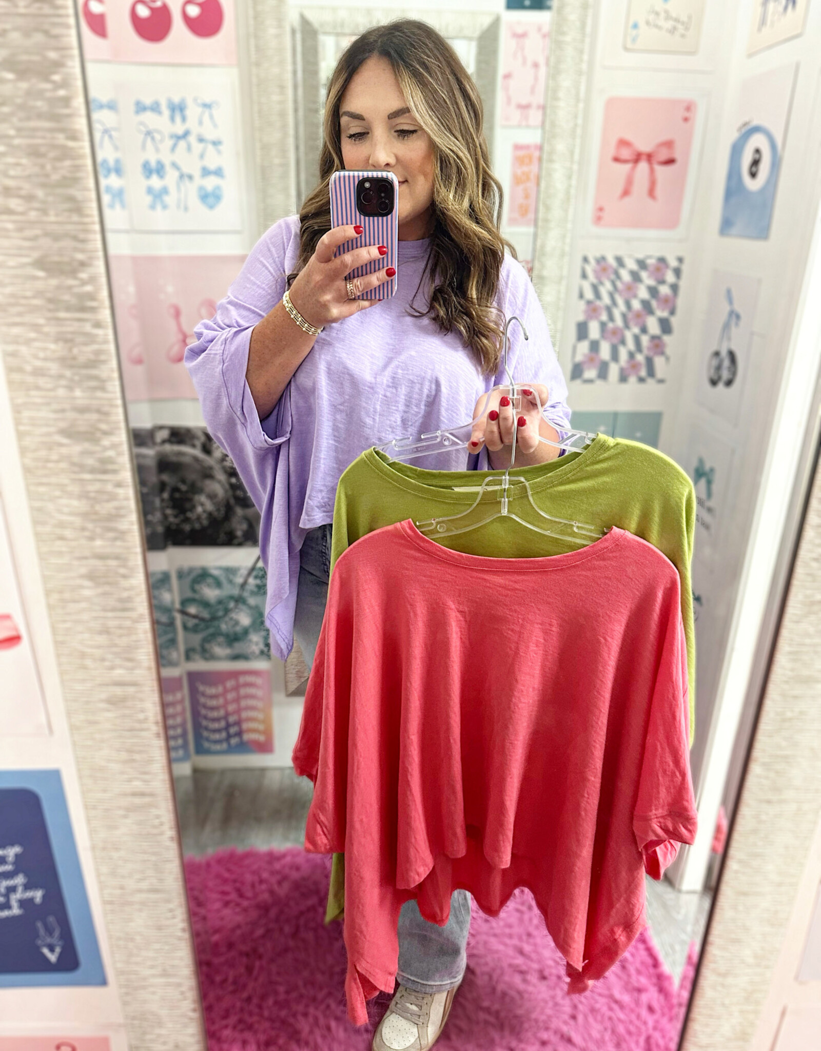 J.NNA Loose Fit Dolman Three Quarter Sleeve Top