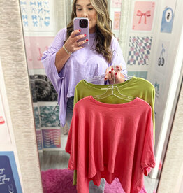 J.NNA Loose Fit Dolman Three Quarter Sleeve Top