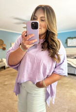 J.NNA Loose Fit Dolman Three Quarter Sleeve Top