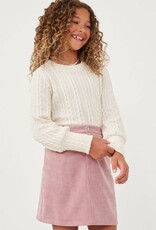 Hayden Ava Cuff Sleeve Top in Ivory