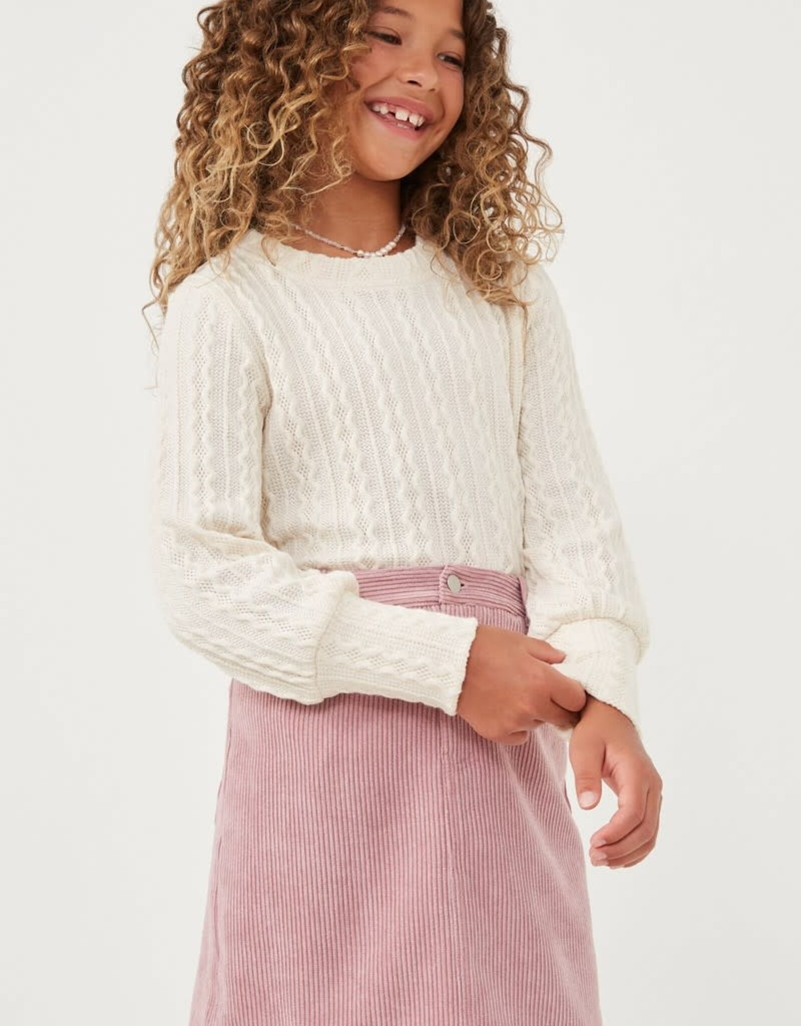 Hayden Ava Cuff Sleeve Top in Ivory