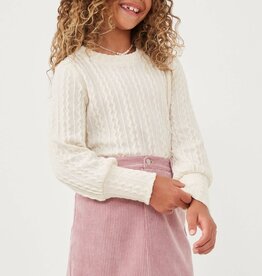 Hayden Ava Cuff Sleeve Top in Ivory