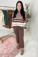 Tatum Crochet Sweater in Brown