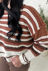 Tatum Crochet Sweater in Brown