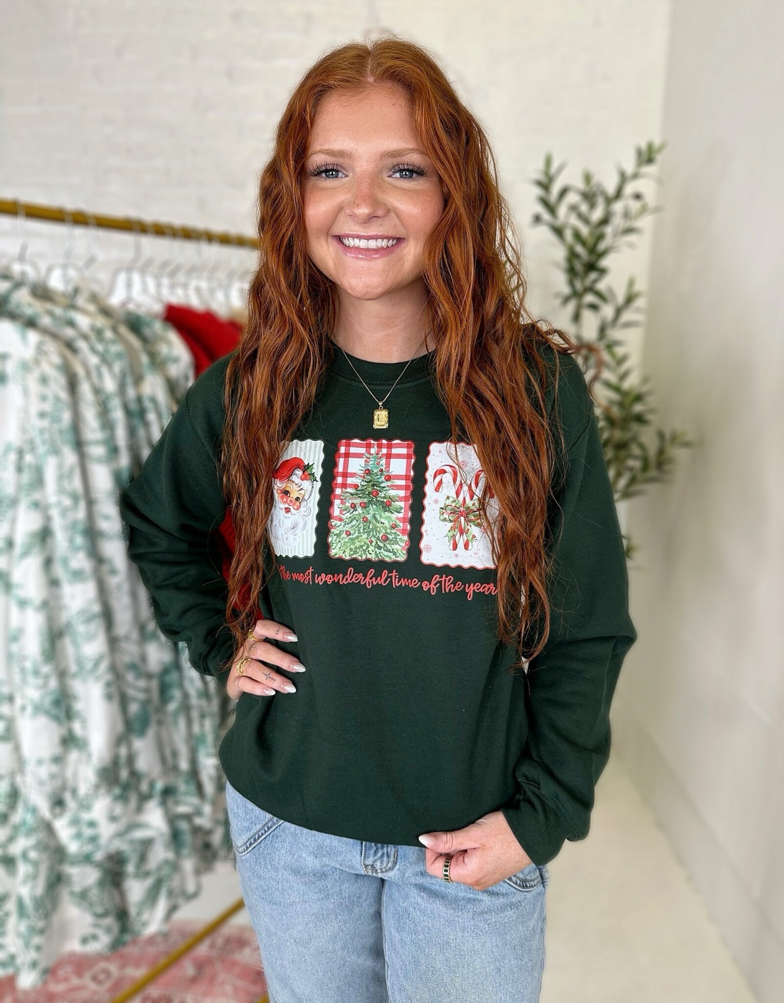 colorbear Christmas Most Wonderful Time Graphic Sweatshirt