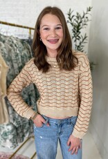 Heart and Arrow Kendra Scallop Sweater in Rust