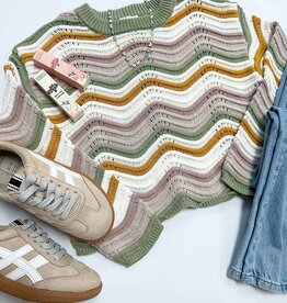 Heart and Arrow McKenna Sweater in Orange Stripe