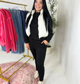 zenana Preston Jogger Set in Black