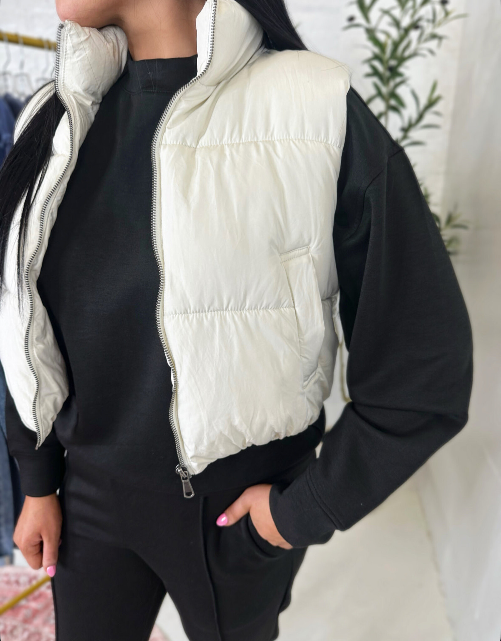 zenana Preston Jogger Set in Black