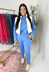zenana Preston Jogger Set in Blue