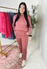 zenana Preston Jogger Set in Rose Pink
