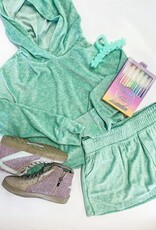 90 Degree by Reflex Velour Hoodie and Skort Set in Mint