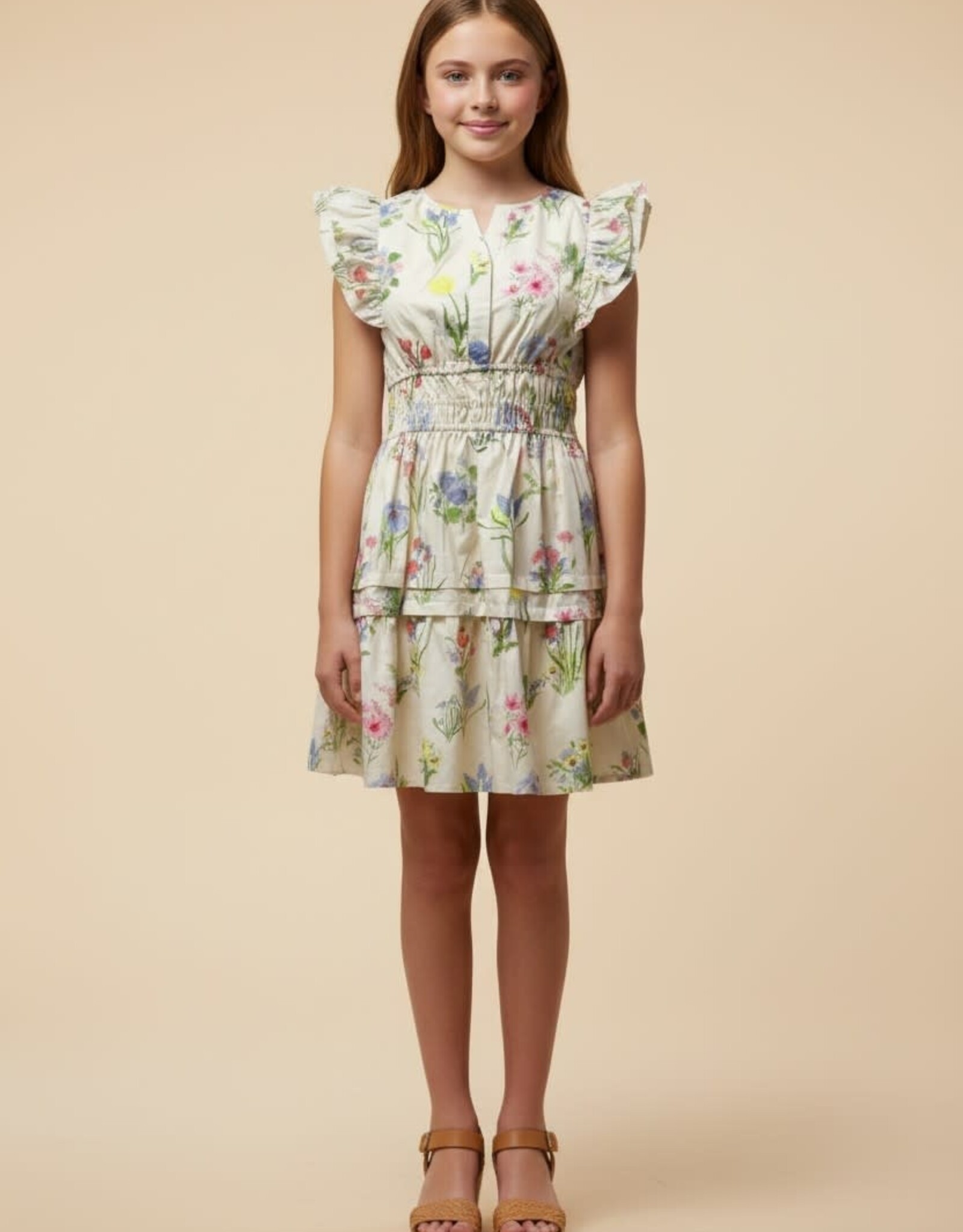 Hayden Cassie Dress in Cream Floral