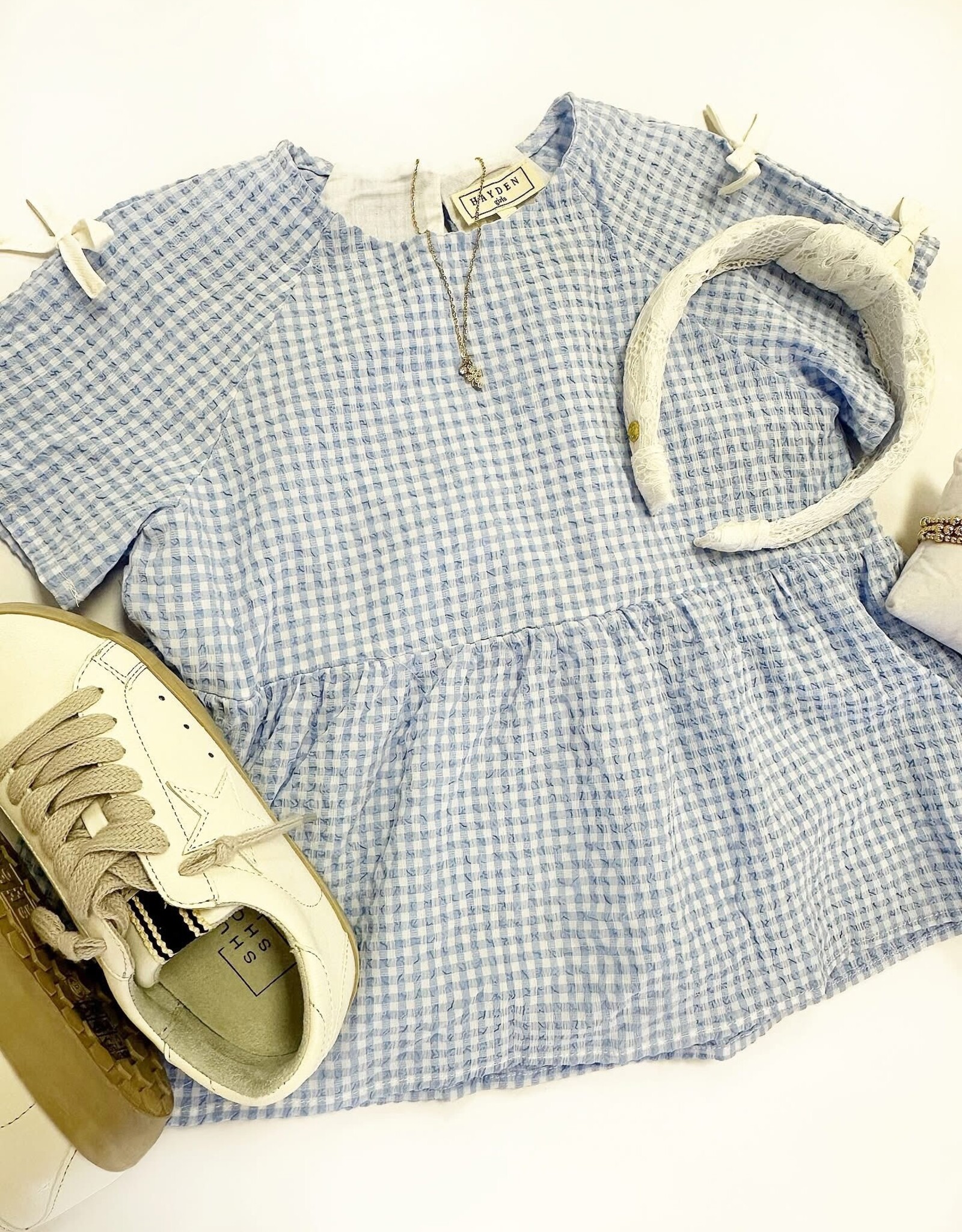 Hayden Berkley Top in Blue Gingham