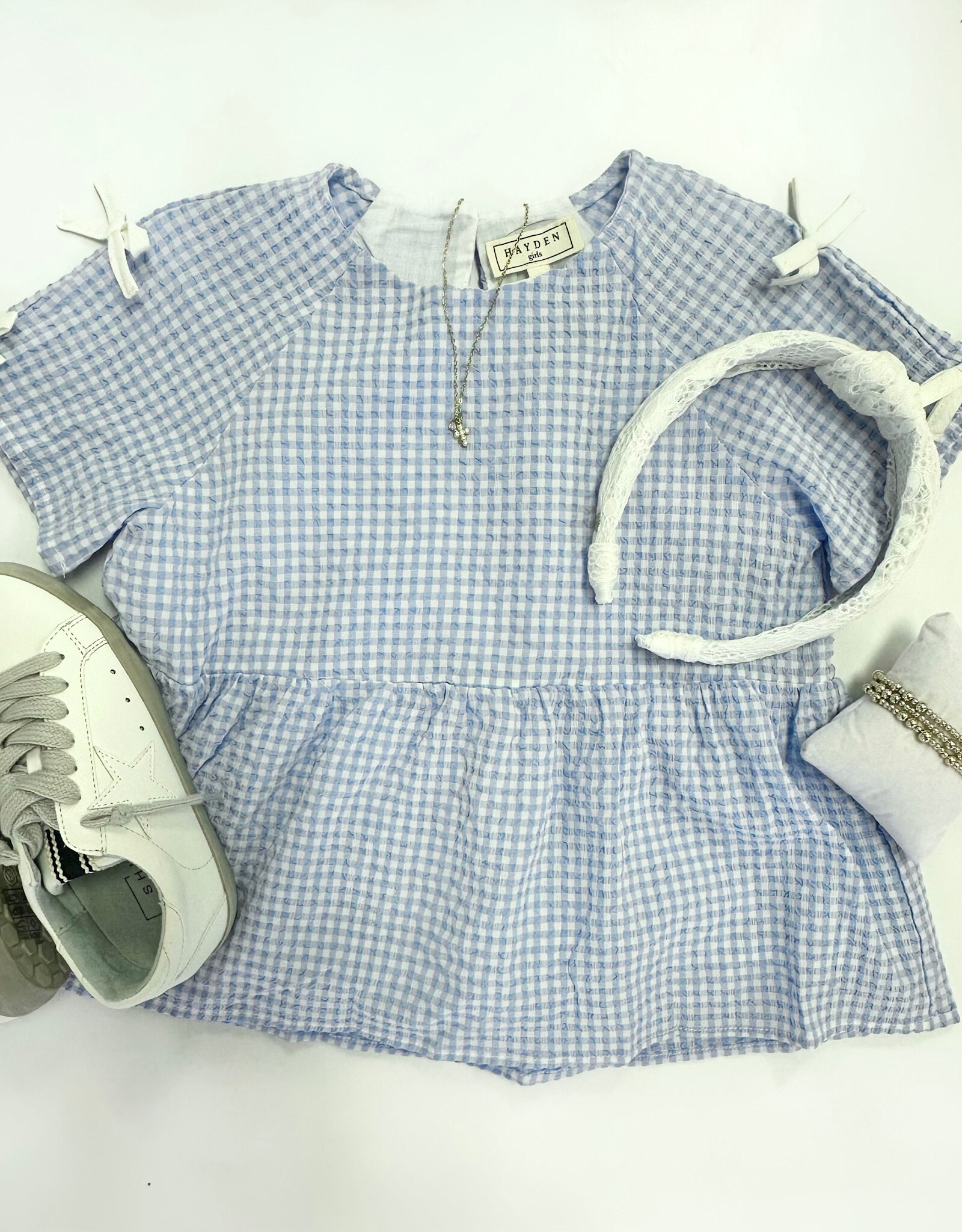 Hayden Berkley Top in Blue Gingham