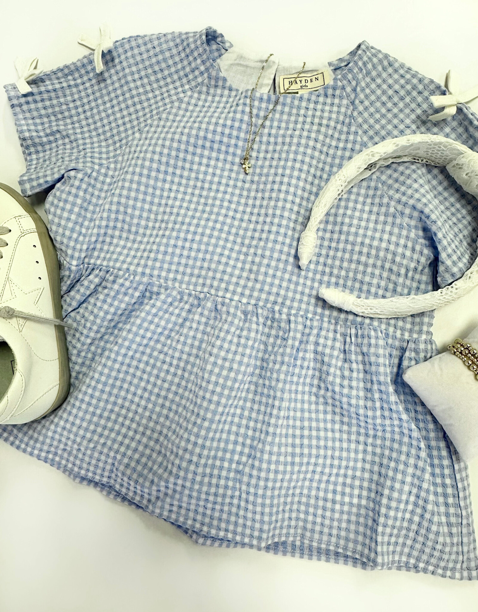 Hayden Berkley Top in Blue Gingham