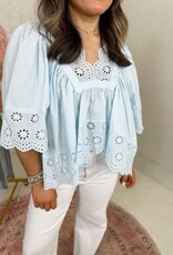 HYFVE Bree Eyelet Top in Blue