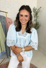 HYFVE Bree Eyelet Top in Blue