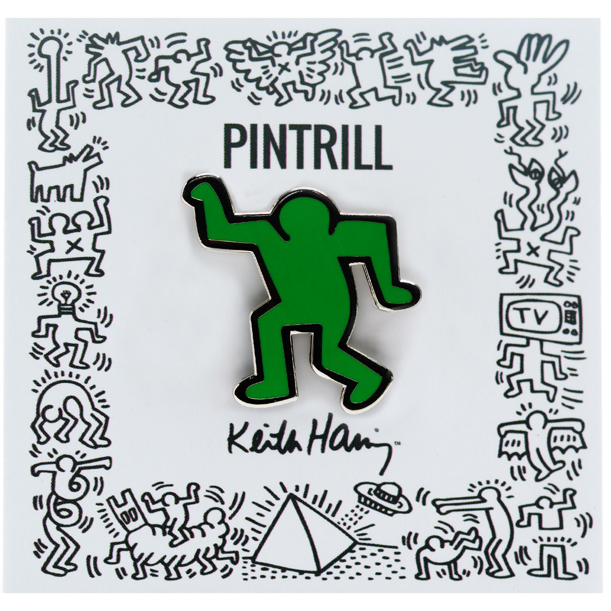 Keith Haring - Dancing Man Pin - Green - The Wynwood Walls Shop