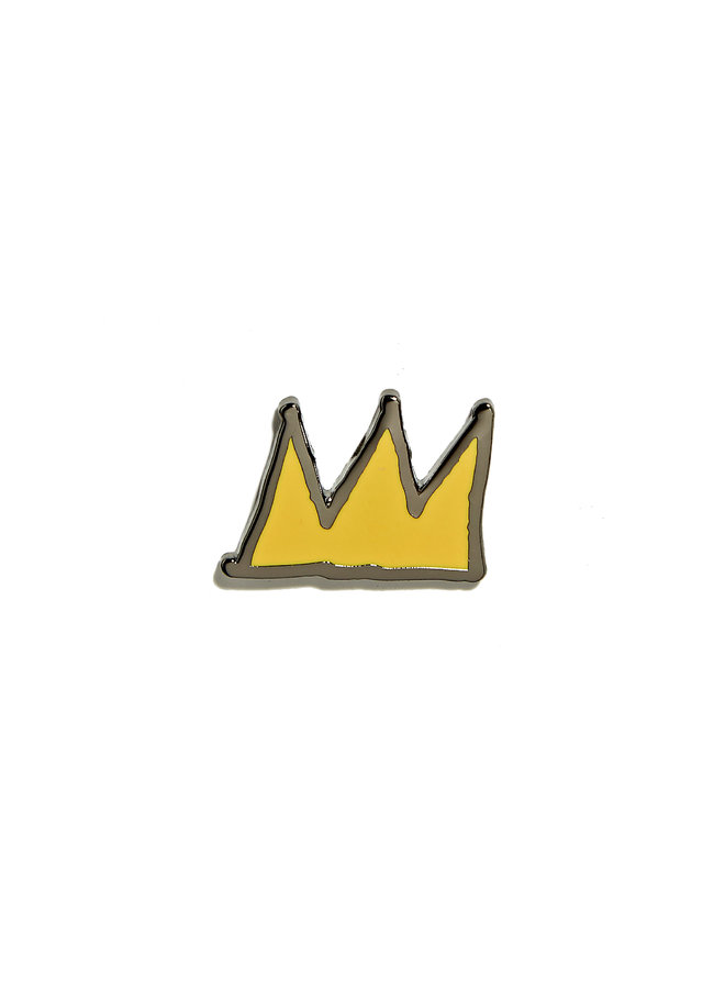 Jean-Michel Basquiat - Crown Pin - Yellow on Black