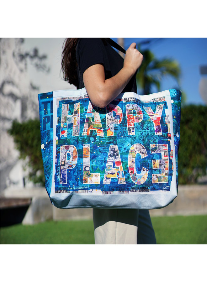 Peter Tunney HAPPY PLACE Large Tote Bag