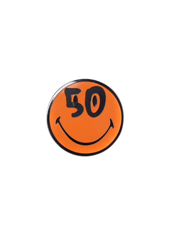 Smiley 50th Anniversary Pin - Orange