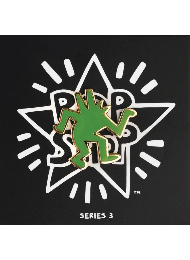 Keith Haring POP SHOP - Dancing Dog Green Pin