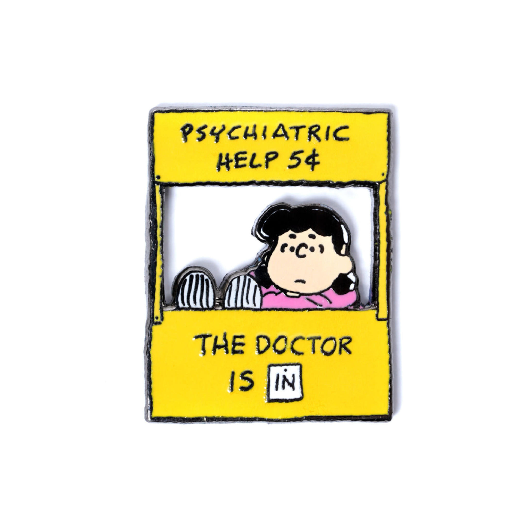 Peanuts Lucy Psychiatry Booth Pin