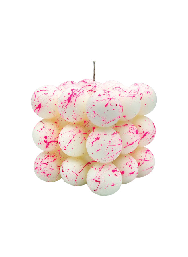 The Bold Pink Splattered Candle