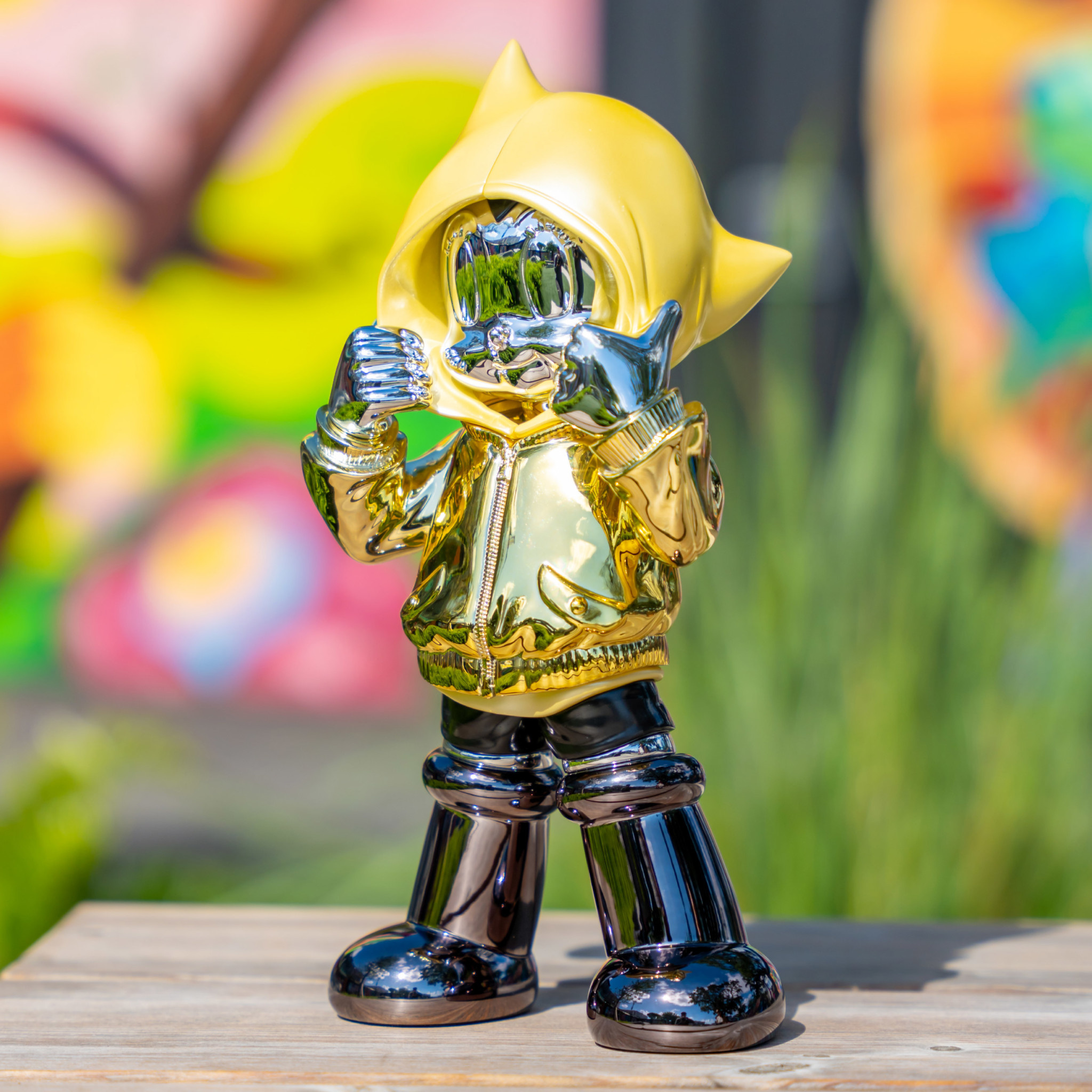 Limited Edition Chrome Hoodie Astro Boy Figure - Gold Yellow - The Wynwood  Walls Shop