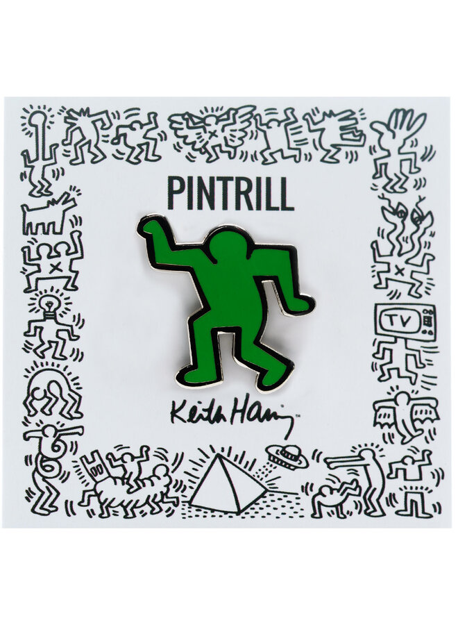 Keith Haring - Dancing Man Pin - Green