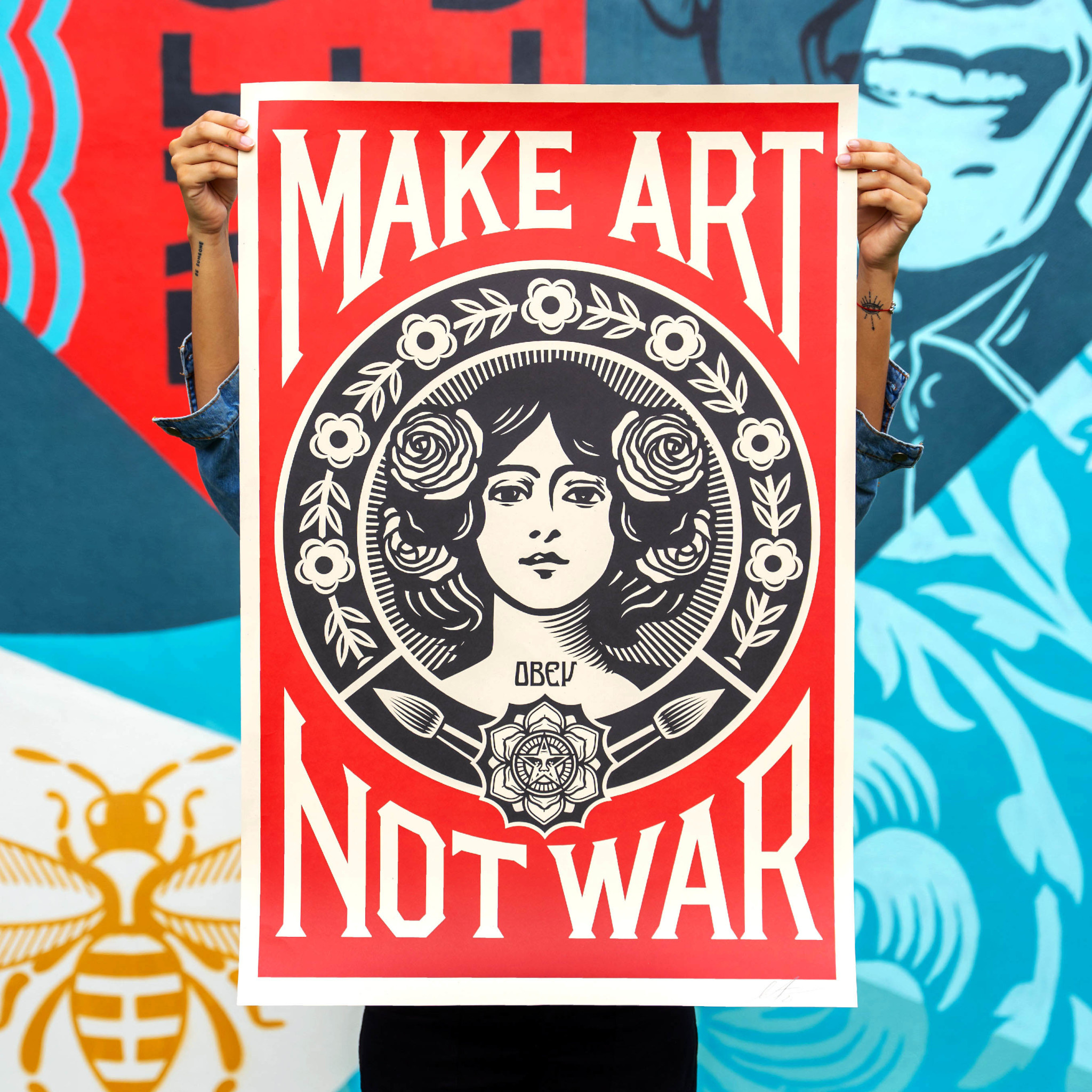 Shepard Fairey Make Art Not War Signed Offset Lithograph - The Wynwood  Walls Shop