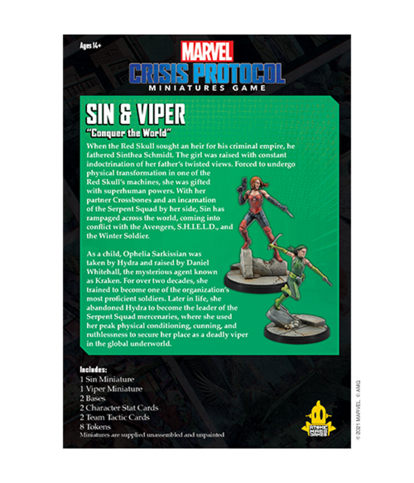 Marvel Crisis Protocol Sin and Viper