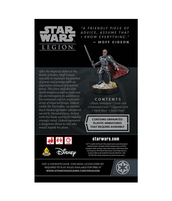 Star Wars Legion Moff Gideon Commander Expansion