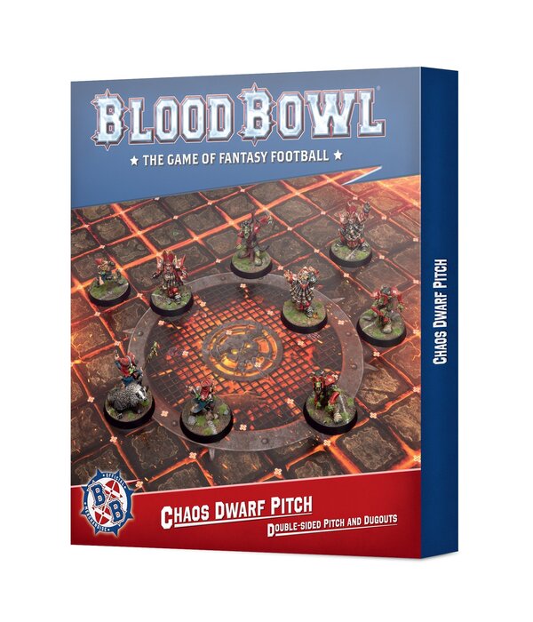 BLOOD BOWL CHAOS DWARF TEAM PITCH AND DUGOUTS