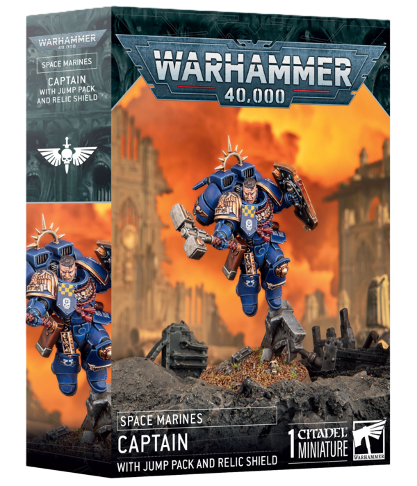 SPACE MARINES CAPTAIN WITH JUMP PACK AND RELIC SHIELD