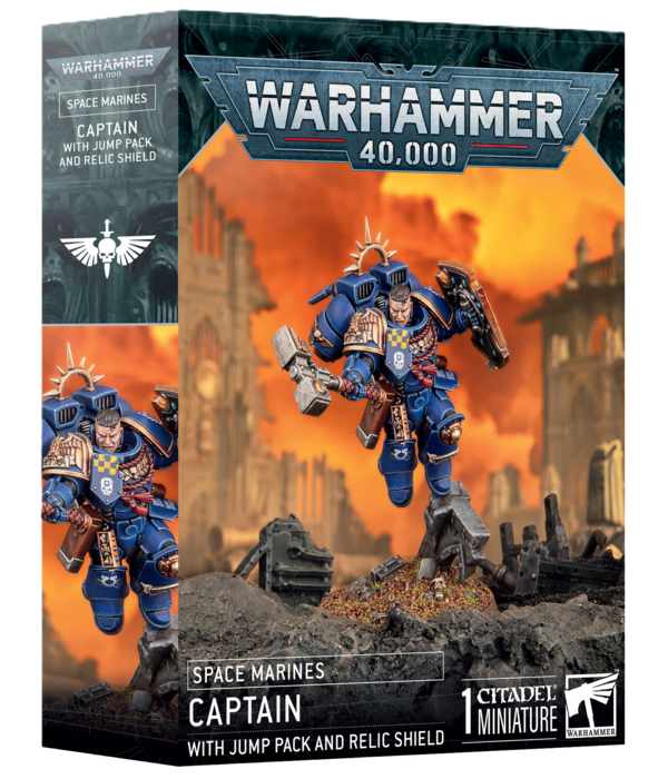 SPACE MARINES CAPTAIN WITH JUMP PACK AND RELIC SHIELD
