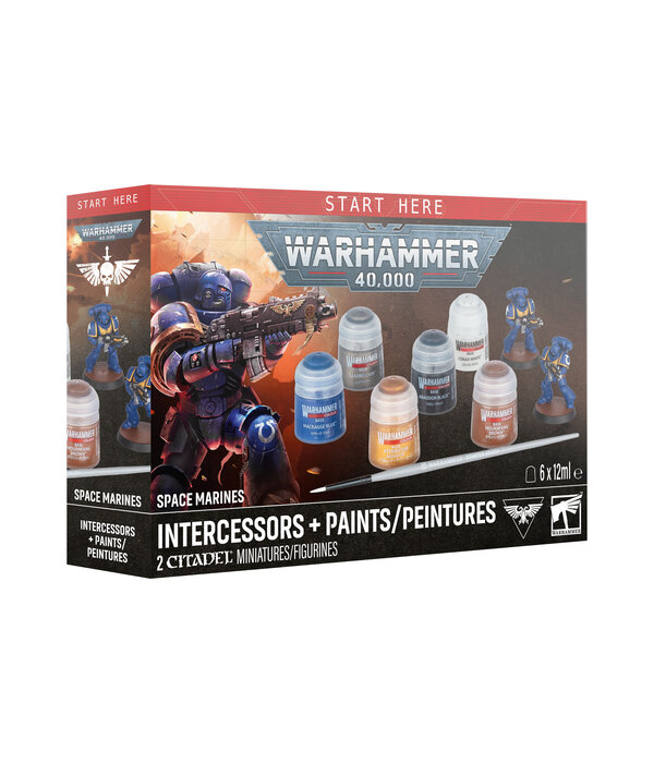 40K SPACE MARINE INTERCESSORS + PAINTS 11TH ED