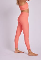 Onzie High Rise Rib Legging Peach Punch Rib