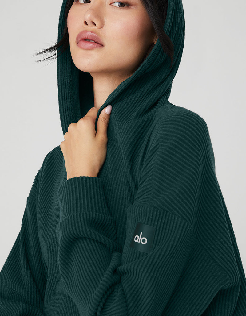 Alo Muse Ribbed Crop Hoodie