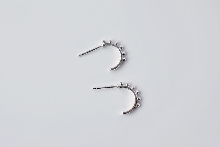 Half Hoop Dot Earrings