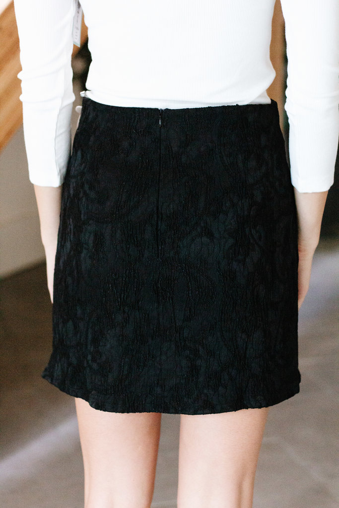 Glamorous Brocade Side Slit Mini Skirt