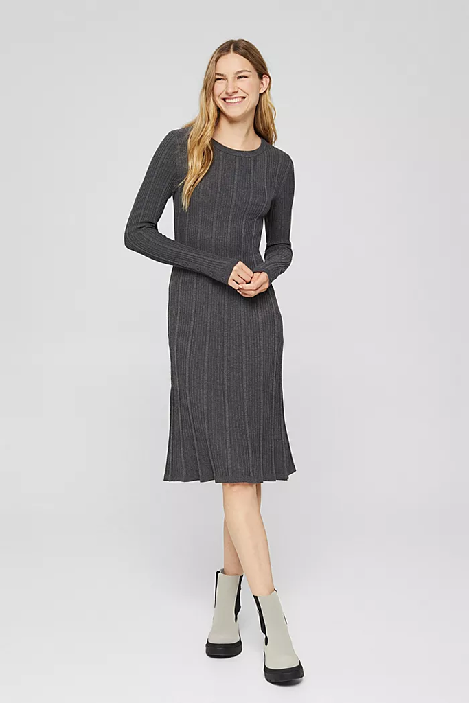 Esprit Ribbed A-Line Knit Dress