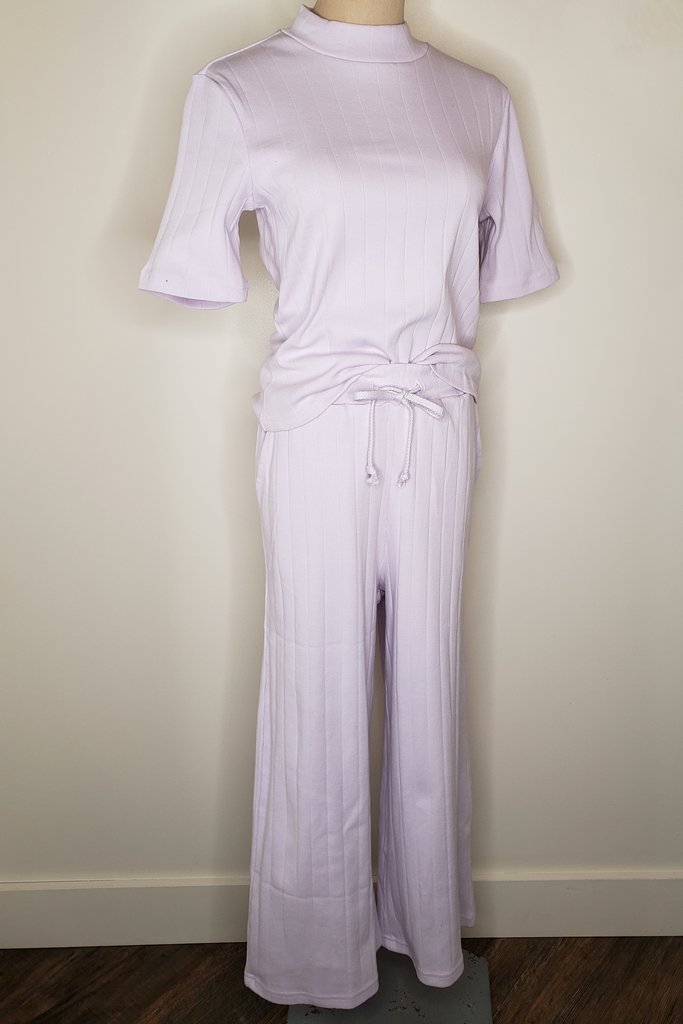 RD Style Wide Leg Ribbed Knit Pant