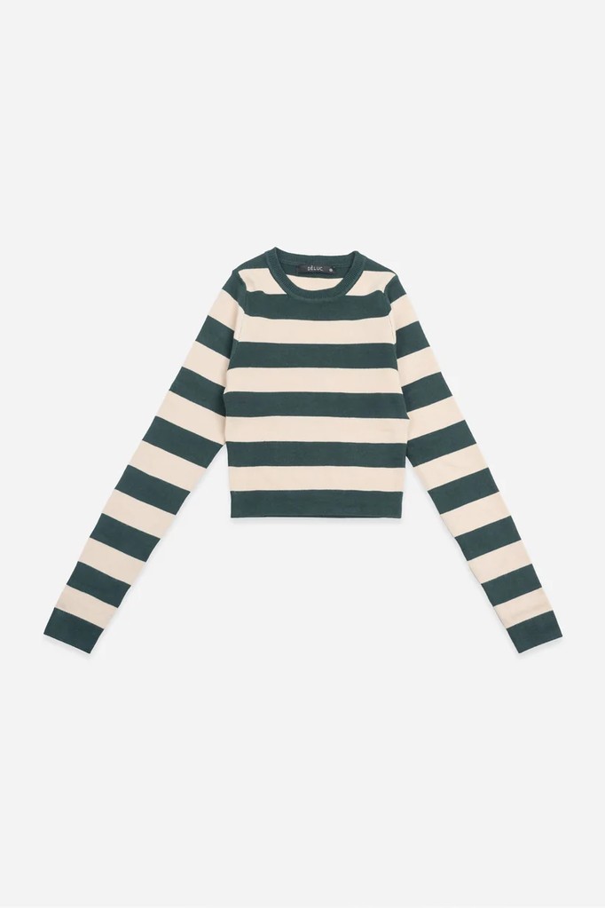 Deluc Dual Coloured Striped Crew Neck Sweater
