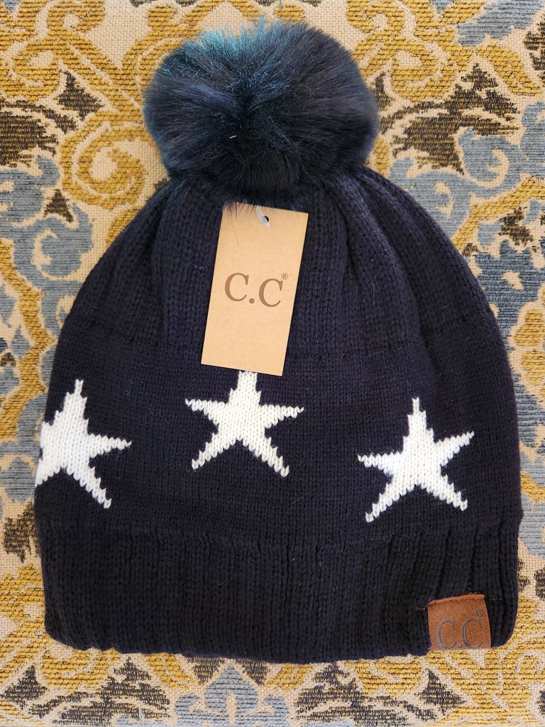 C.C Beanies Star Pom Pom Beanie