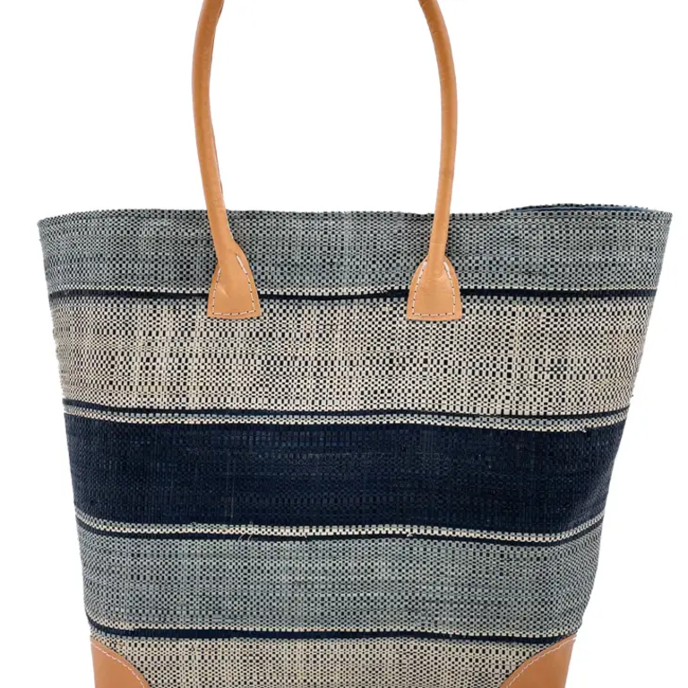 Shebobo Straw Basket Bag Grey Black