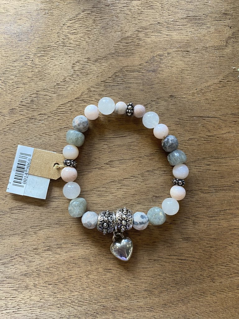 Precious Gemstone Bracelet - with Charm