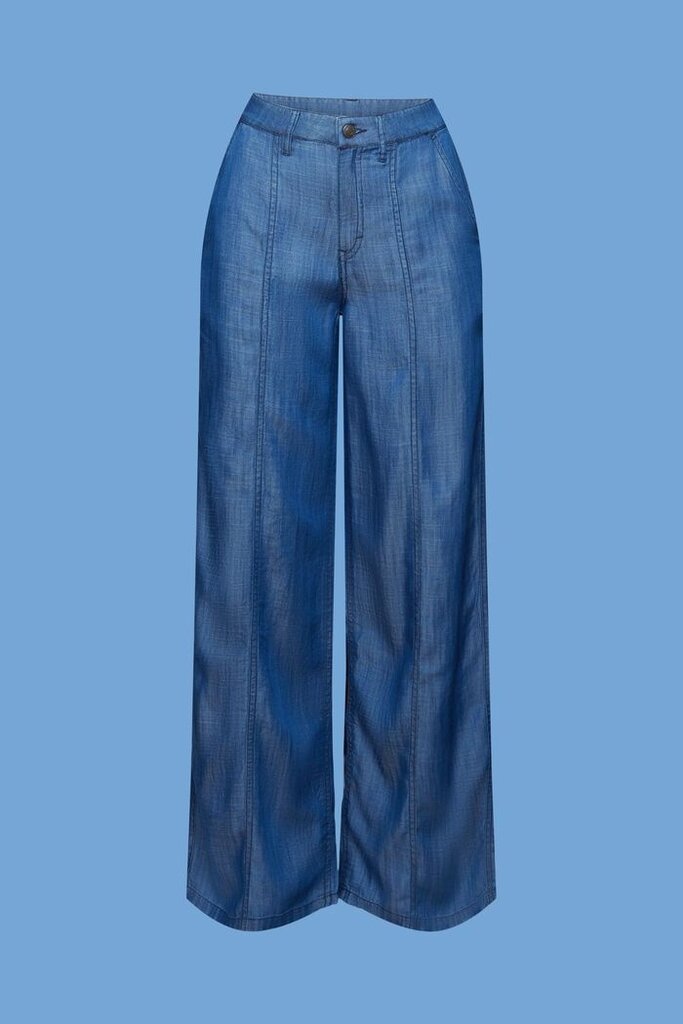 Esprit Wide Leg Front Seam Chambray Trouser